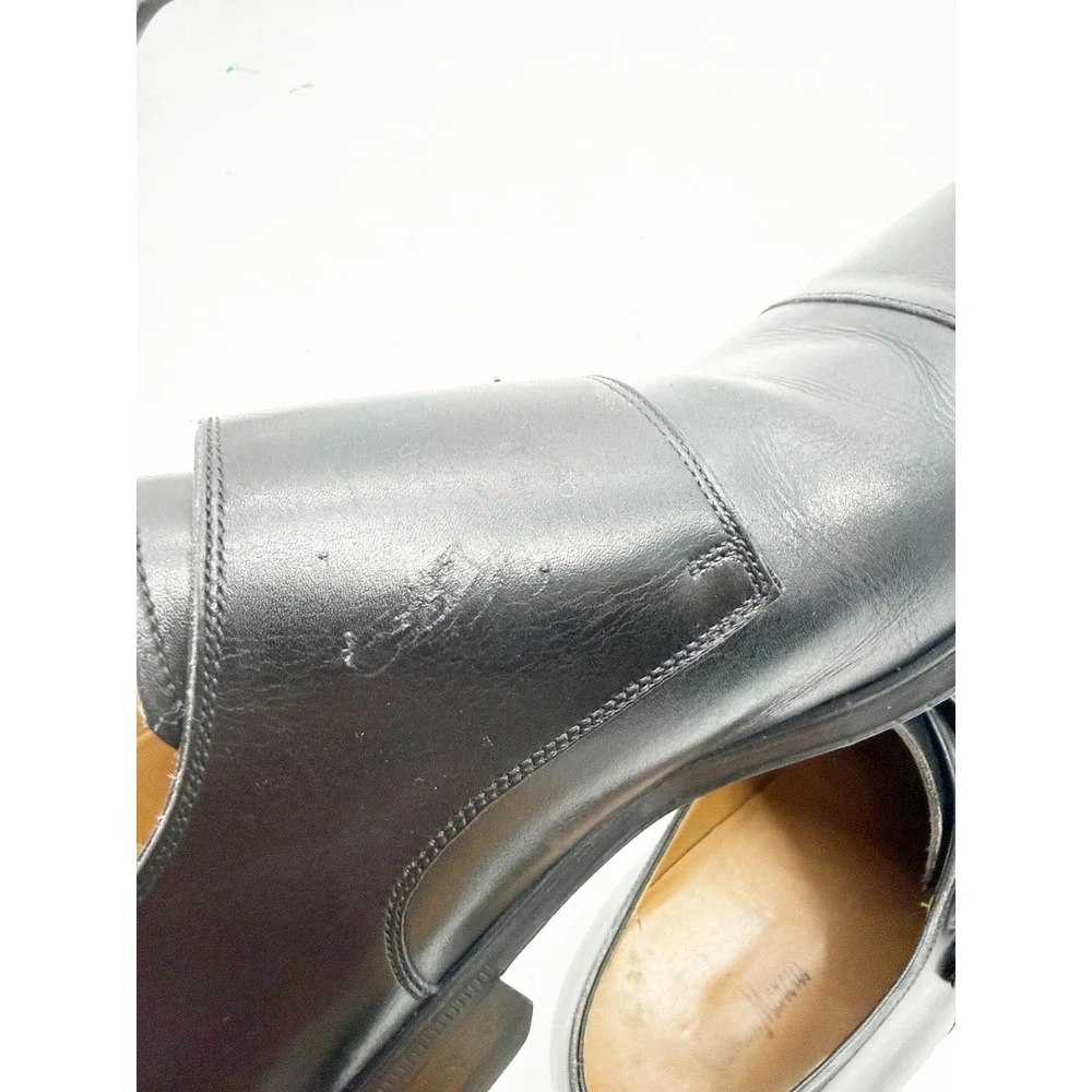 Magnanni for Neiman Marcus Mens Black Leather Double Monk Strap Shoes 10 M